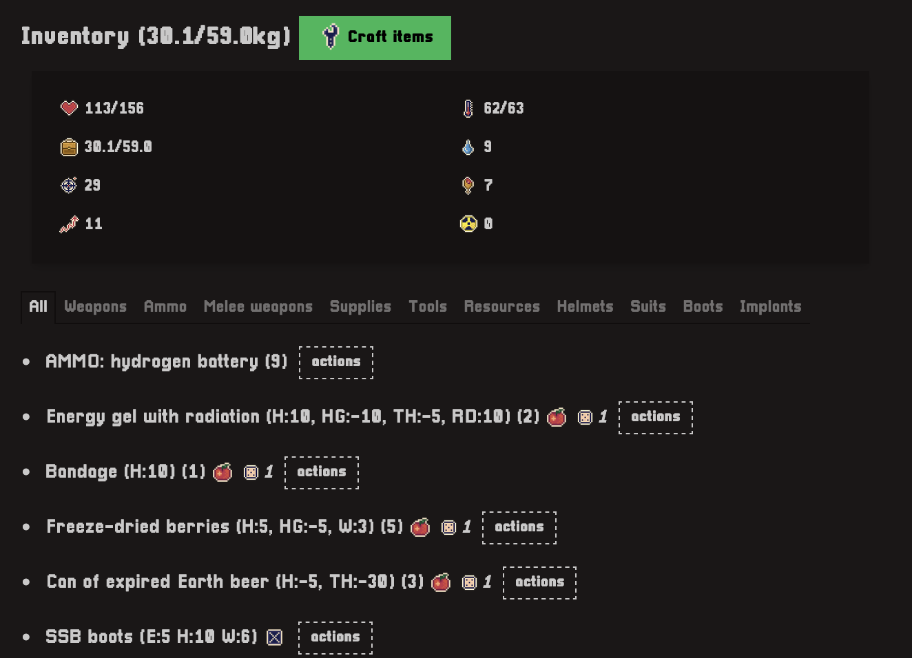 game screen
